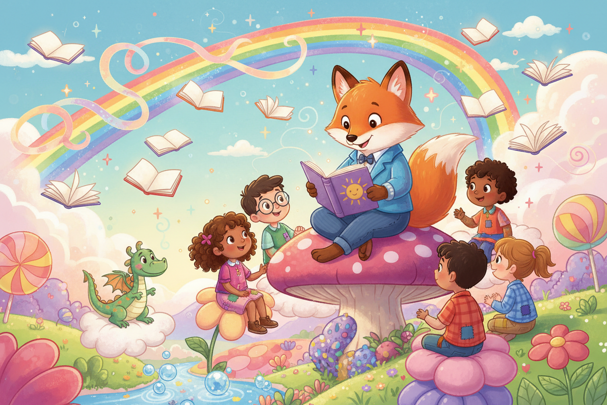 fun children's book image for website dont display titles of books 